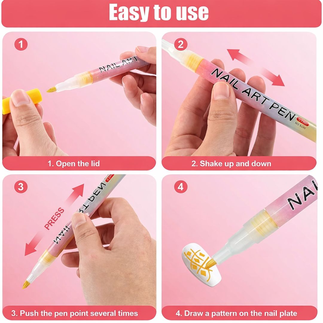 Nail Art Pen Set (12 Colors)