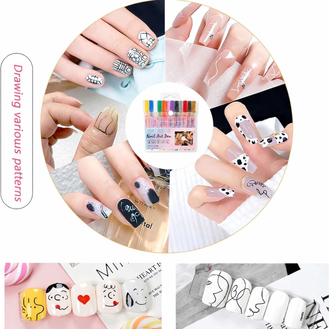 Nail Art Pen Set (12 Colors)