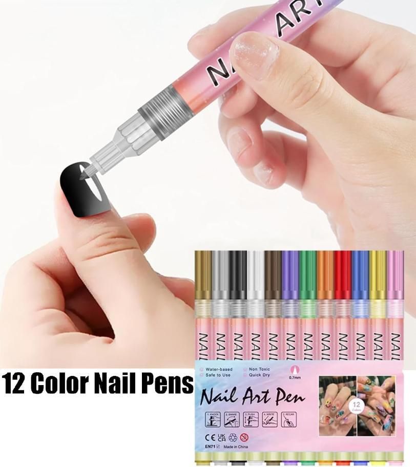 Nail Art Pen Set (12 Colors)